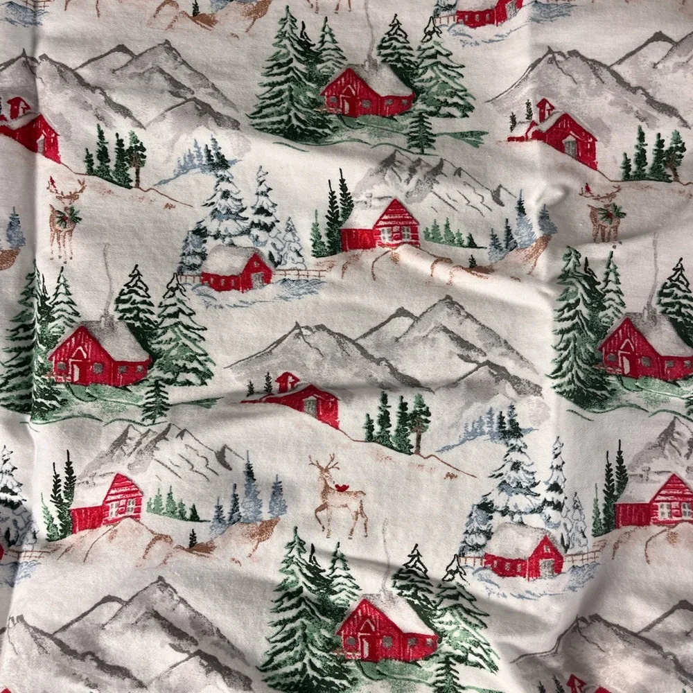 Charter club holiday winter village 100% cotton sheet set full size